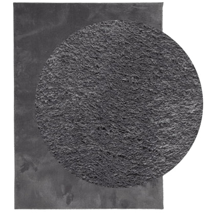 Tappeto Pelo Corto HUARTE Morbido Lavabile Antracite 160x230 cm
