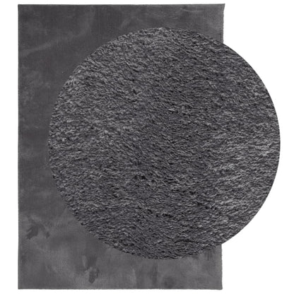 Tappeto Pelo Corto HUARTE Morbido Lavabile Antracite 200x280 cm