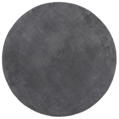 Tappeto a Pelo Corto HUARTE Morbido e Lavabile Antracite Ã˜ 80cm