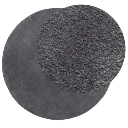 Tappeto a Pelo Corto HUARTE Morbido e Lavabile Antracite Ã˜ 80cm
