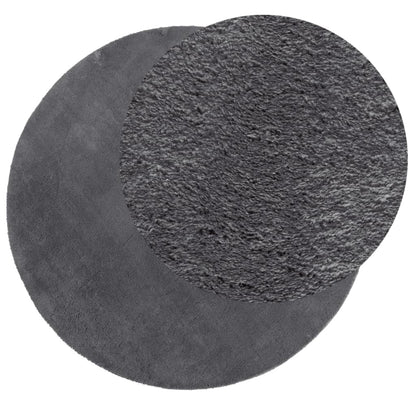 Tappeto a Pelo Corto HUARTE Morbido e Lavabile Antracite Ã˜120cm