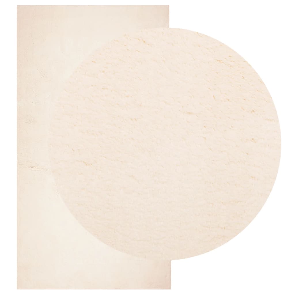 Tappeto a Pelo Corto HUARTE Morbido e Lavabile Beige 80x150 cm