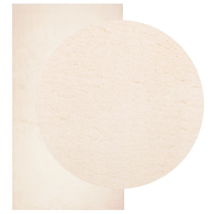 Tappeto a Pelo Corto HUARTE Morbido e Lavabile Beige 80x150 cm
