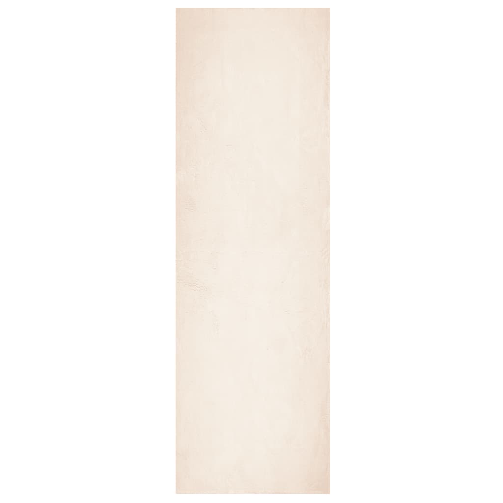 Tappeto a Pelo Corto HUARTE Morbido e Lavabile Beige 80x250 cm