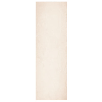 Tappeto a Pelo Corto HUARTE Morbido e Lavabile Beige 80x250 cm