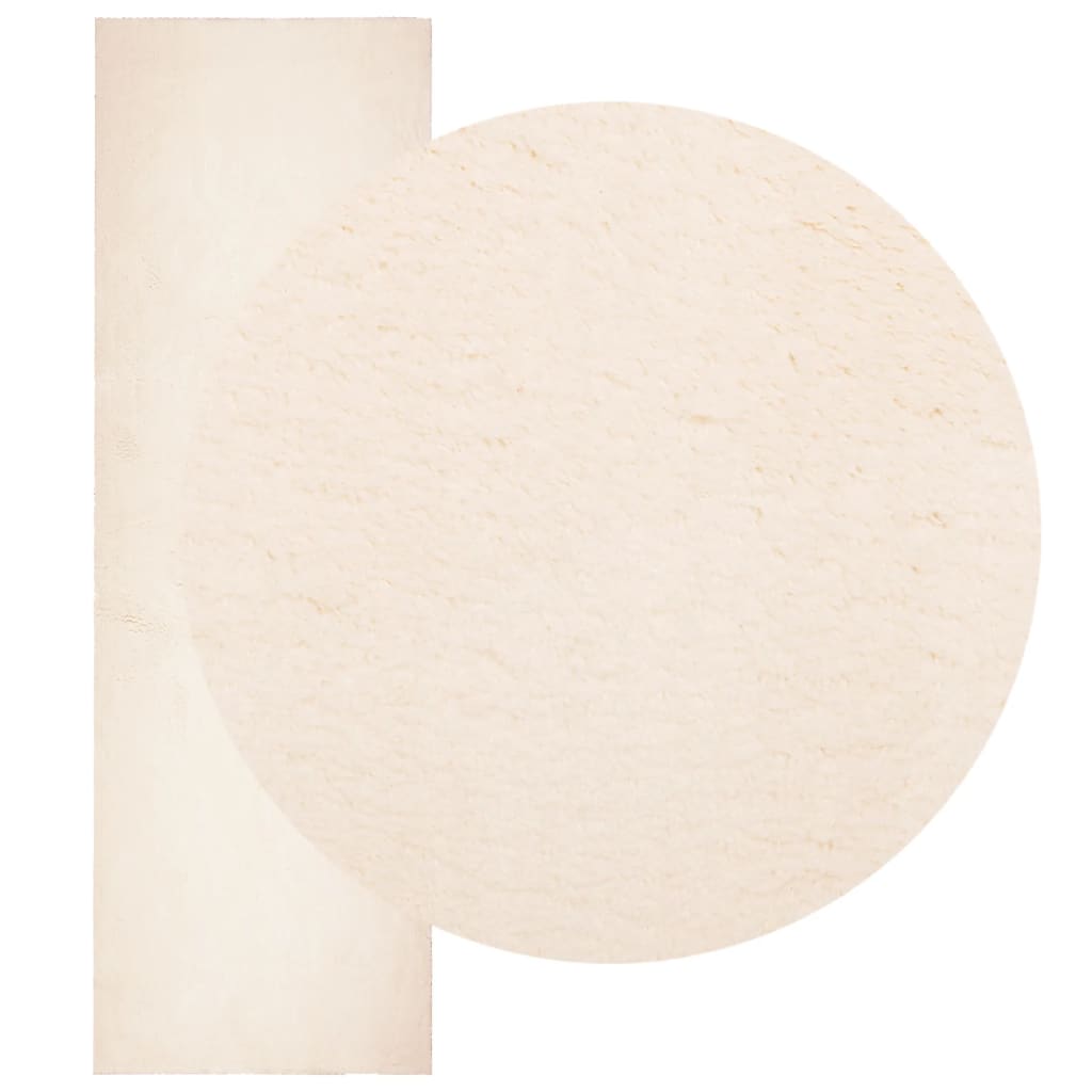 Tappeto a Pelo Corto HUARTE Morbido e Lavabile Beige 80x250 cm
