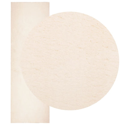 Tappeto a Pelo Corto HUARTE Morbido e Lavabile Beige 80x250 cm