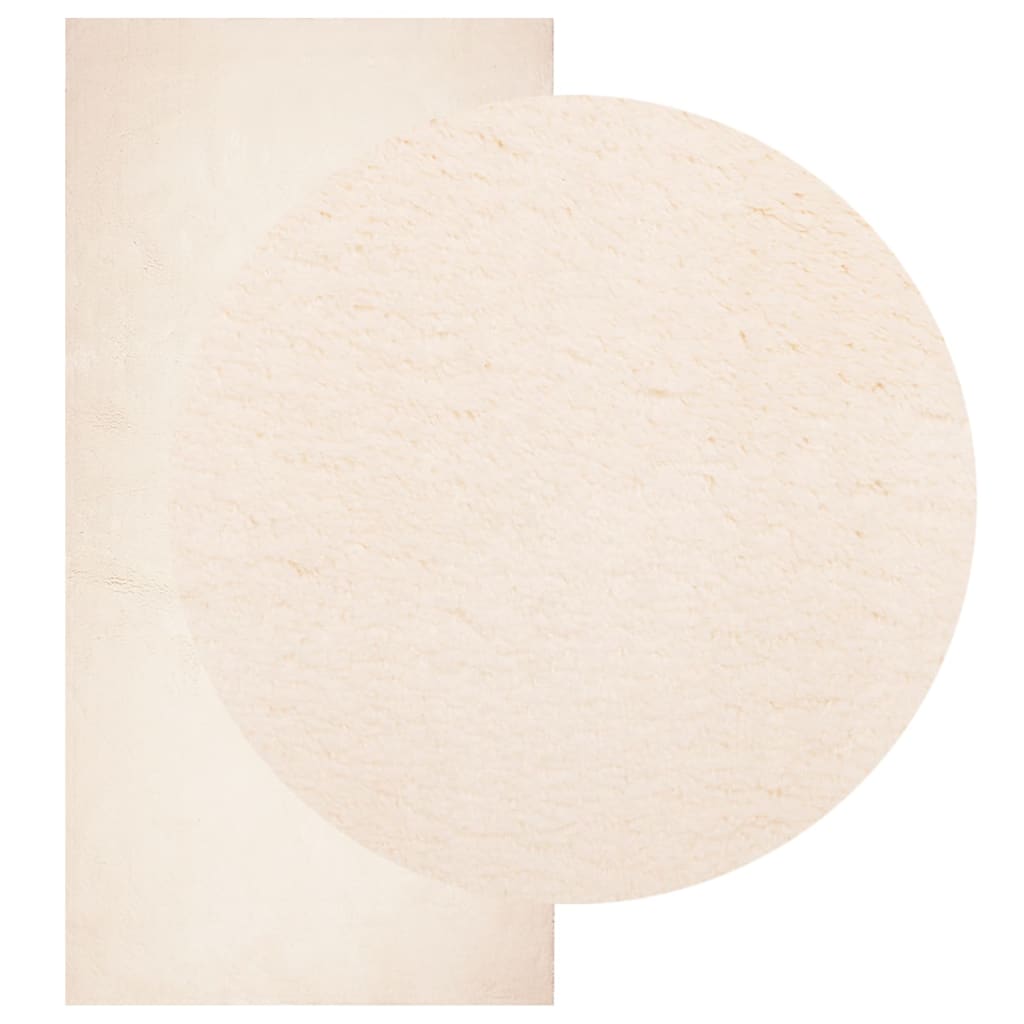 Tappeto a Pelo Corto HUARTE Morbido e Lavabile Beige 100x200 cm