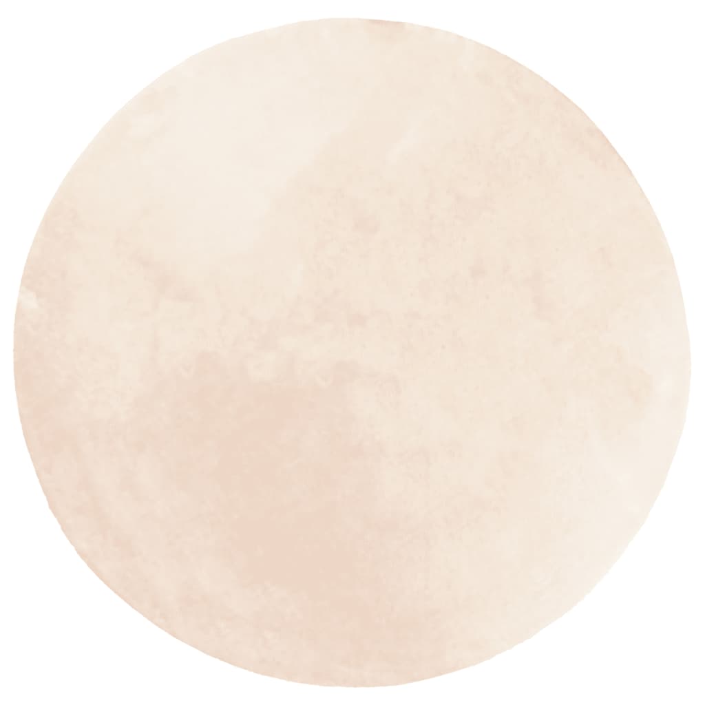 Tappeto a Pelo Corto HUARTE Morbido e Lavabile Beige Ã˜ 80 cm