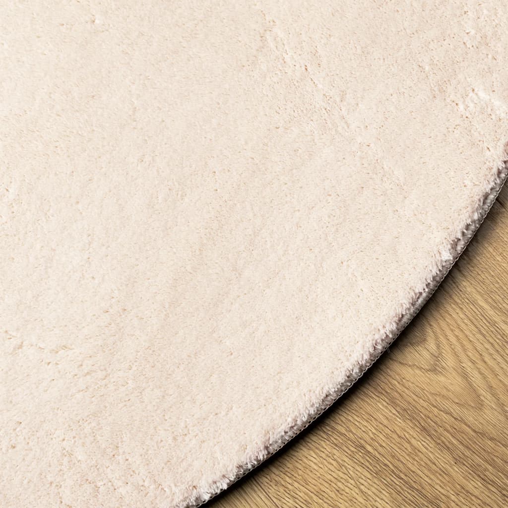 Tappeto a Pelo Corto HUARTE Morbido e Lavabile Beige ÃƒËœ 100 cm