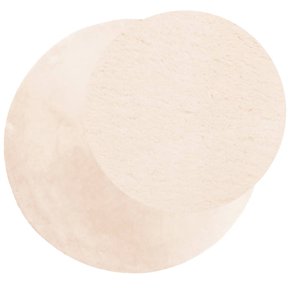 Tappeto a Pelo Corto HUARTE Morbido e Lavabile Beige Ã˜ 120 cm