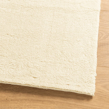 Tappeto a Pelo Corto HUARTE Morbido e Lavabile Crema 80x250 cm