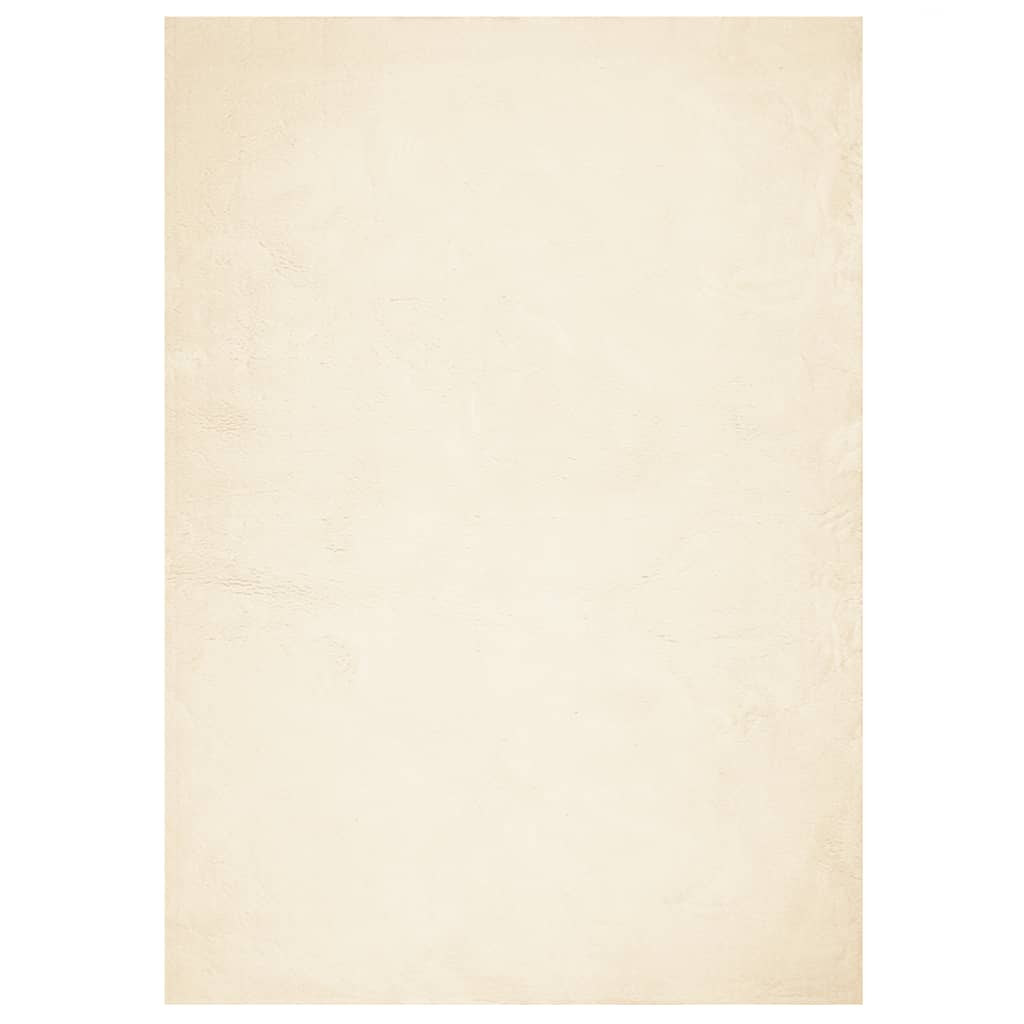 Tappeto a Pelo Corto HUARTE Morbido e Lavabile Crema 160x230 cm