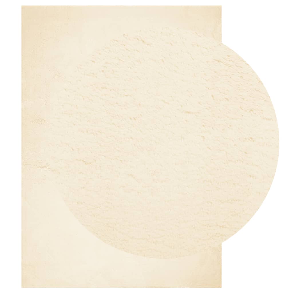 Tappeto a Pelo Corto HUARTE Morbido e Lavabile Crema 200x280 cm