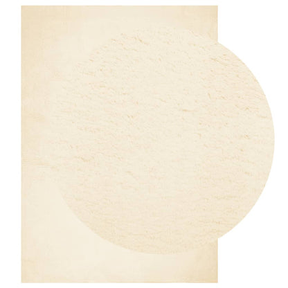 Tappeto a Pelo Corto HUARTE Morbido e Lavabile Crema 200x280 cm
