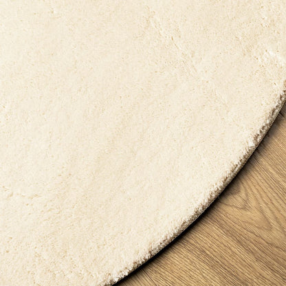 Tappeto a Pelo Corto HUARTE Morbido e Lavabile Crema Ã˜ 80 cm