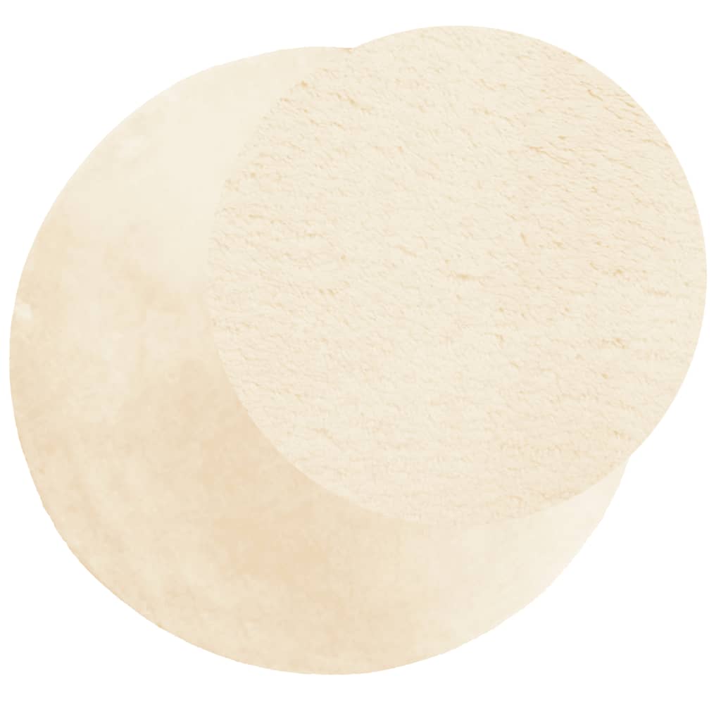 Tappeto a Pelo Corto HUARTE Morbido e Lavabile Crema Ã˜ 120 cm