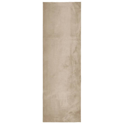 Tappeto a Pelo Corto HUARTE Morbido e Lavabile Sabbia 80x250 cm