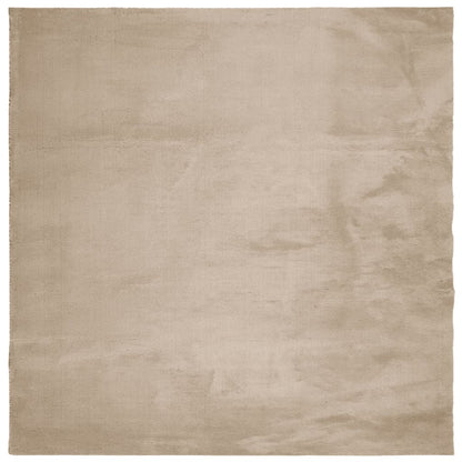 Tappeto a Pelo Corto HUARTE Morbido e Lavabile Sabbia 160x160cm