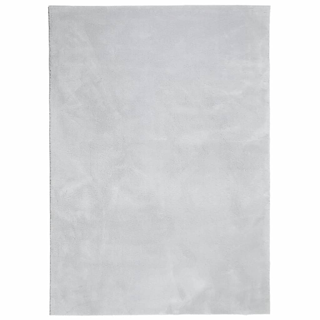 Tappeto a Pelo Corto HUARTE Morbido e Lavabile Grigio 140x200cm