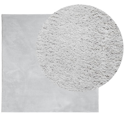 Tappeto a Pelo Corto HUARTE Morbido e Lavabile Grigio 160x160cm