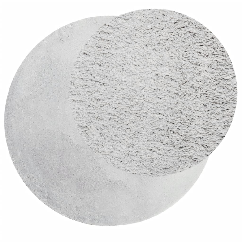 Tappeto a Pelo Corto HUARTE Morbido e Lavabile Grigio Ã˜ 80 cm
