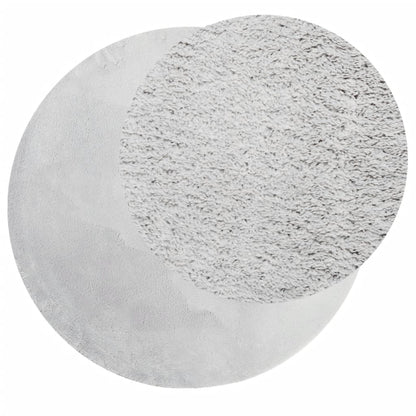 Tappeto a Pelo Corto HUARTE Morbido e Lavabile Grigio Ã˜ 80 cm