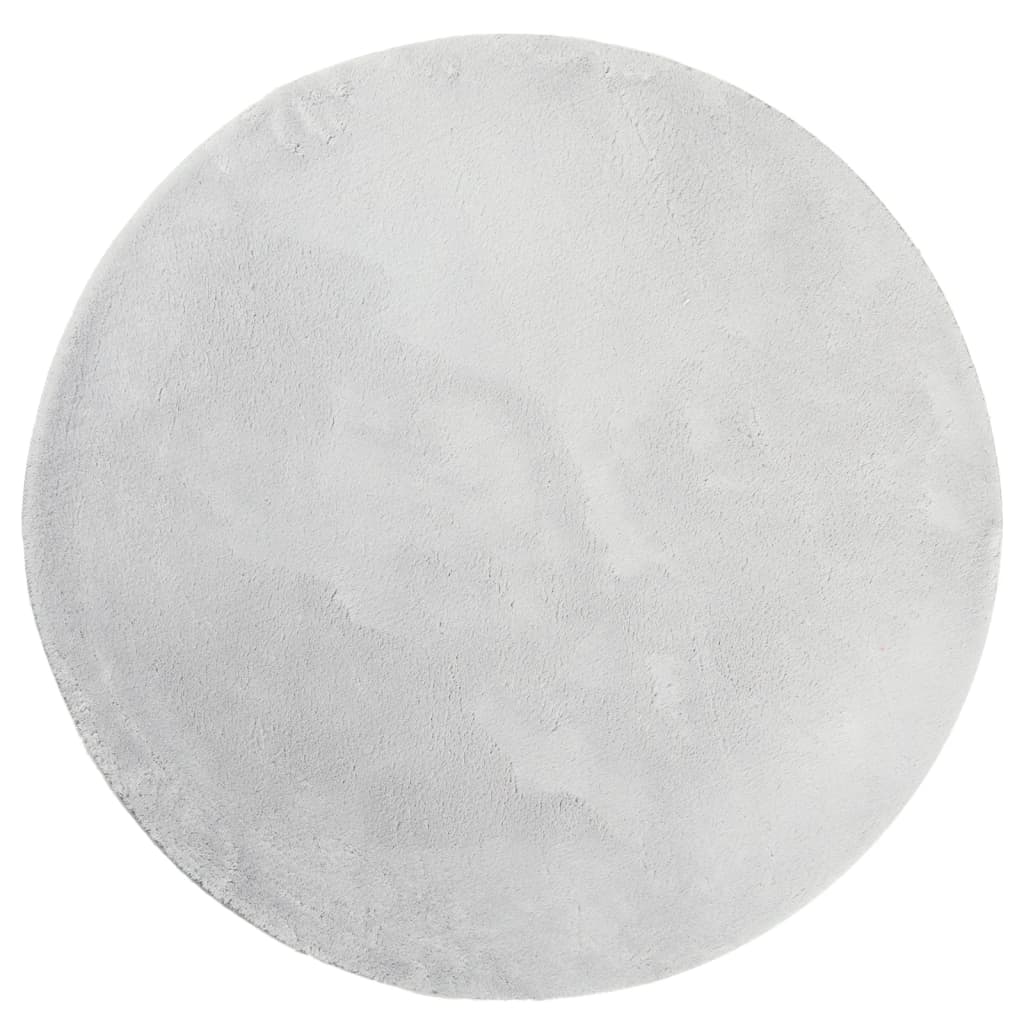 Tappeto a Pelo Corto HUARTE Morbido e Lavabile Grigio Ã˜ 120 cm