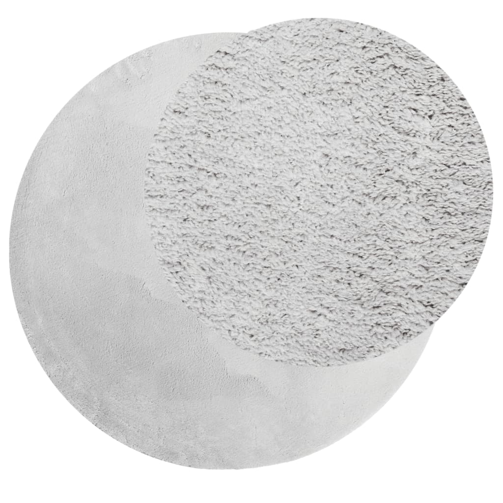 Tappeto a Pelo Corto HUARTE Morbido e Lavabile Grigio Ã˜ 200 cm