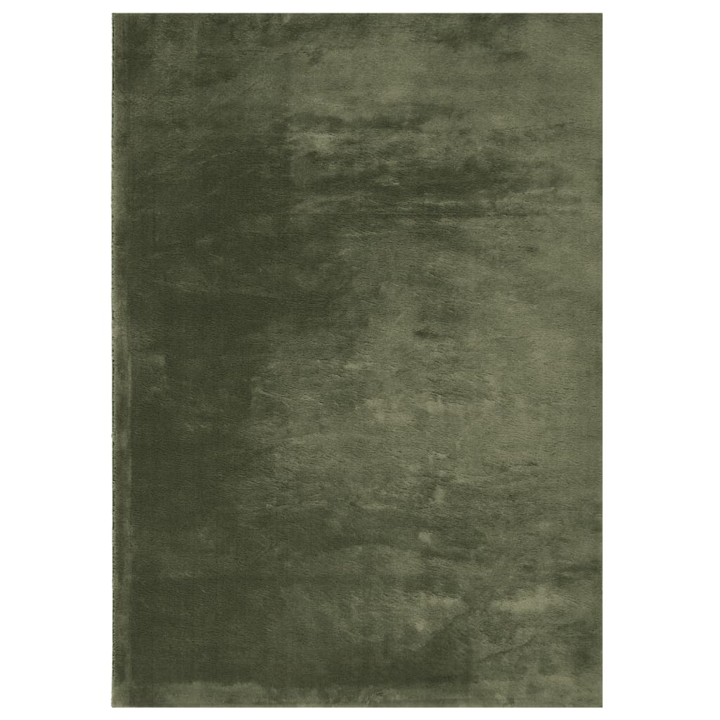 Tappeto Pelo Corto HUARTE Morbido Lavabile Verde Bosco