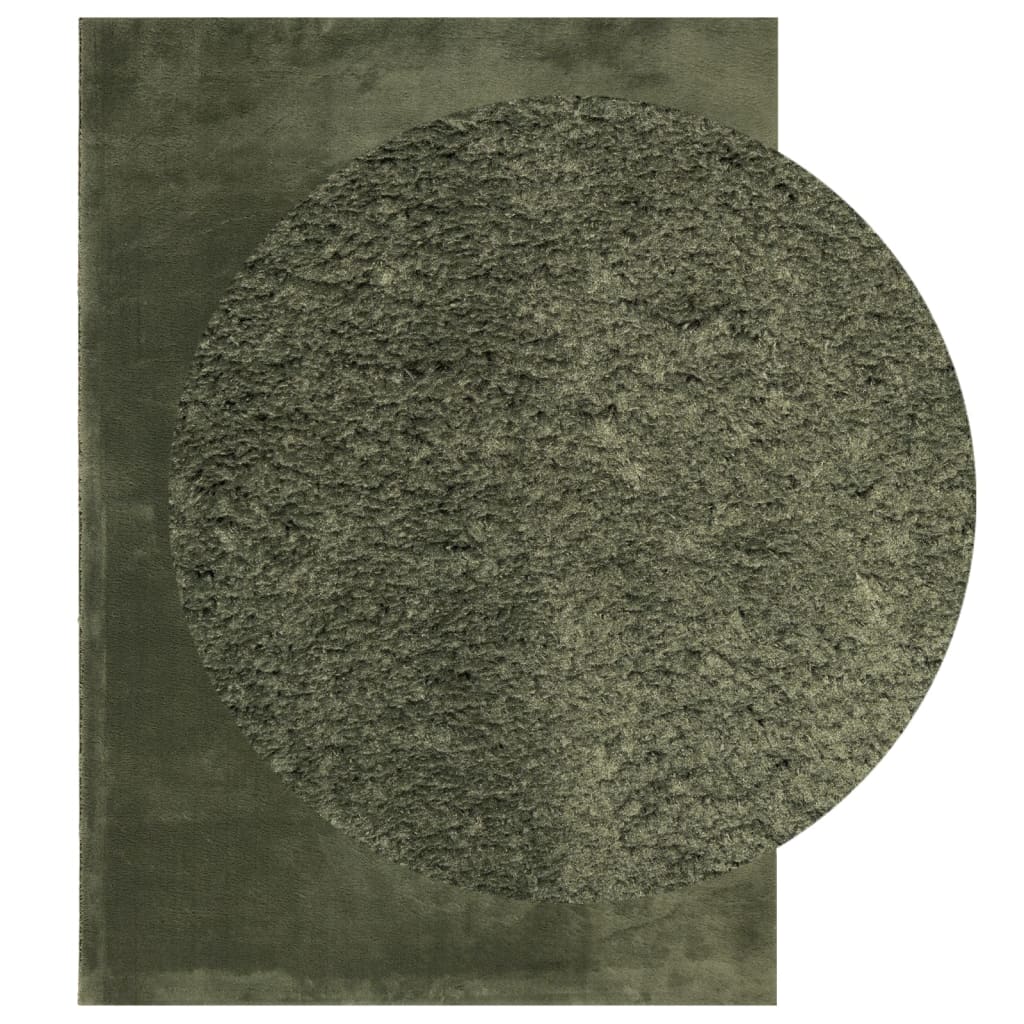 Tappeto Pelo Corto HUARTE Morbido Lavabile Verde Bosco