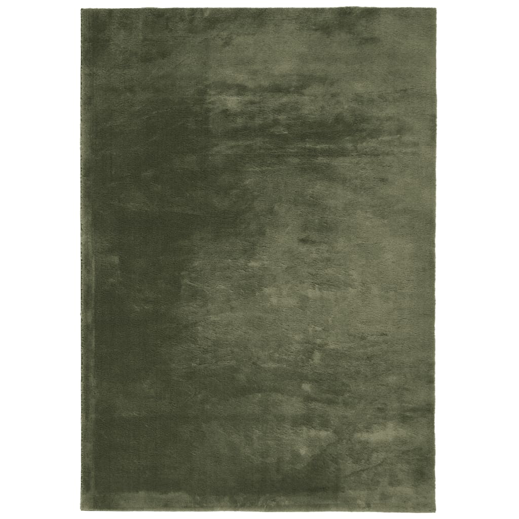 Tappeto Pelo Corto HUARTE Morbido Lavabile Verde Bosco