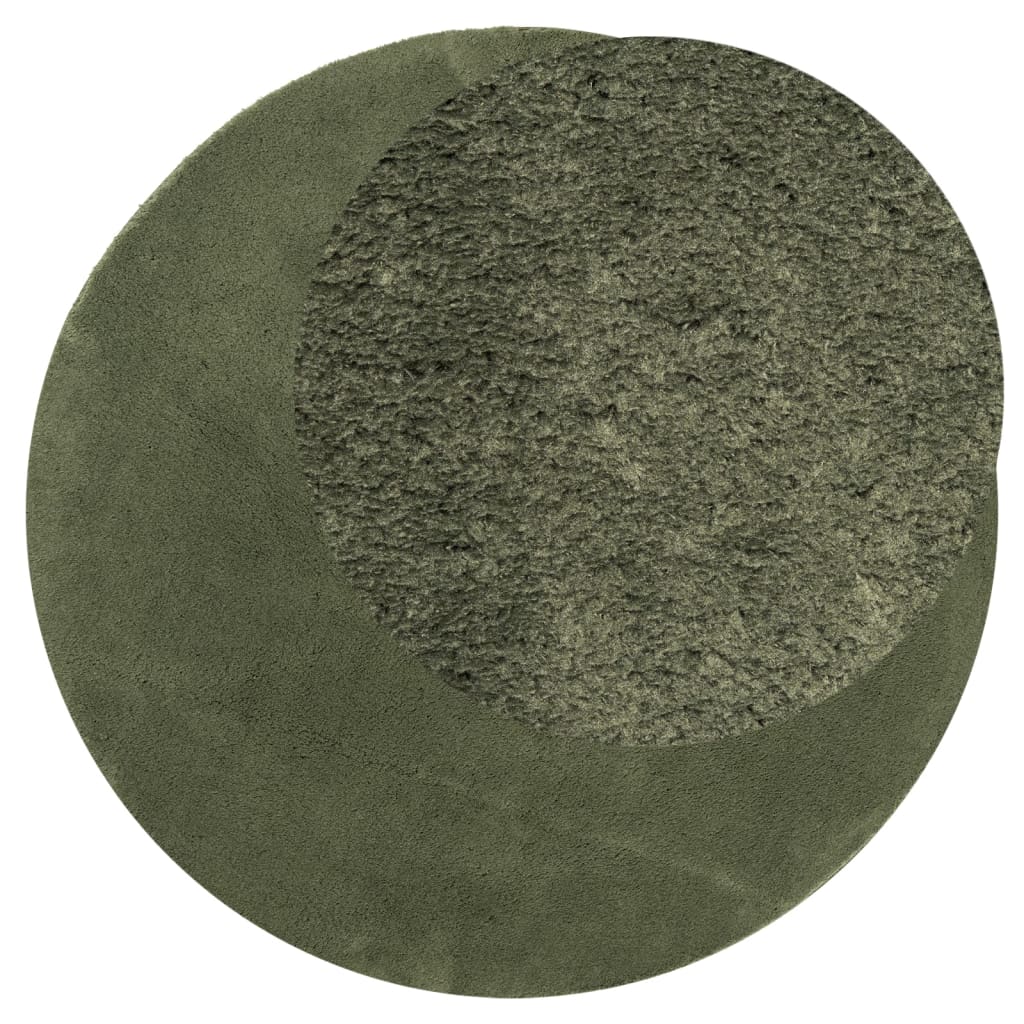 Tappeto Pelo Corto HUARTE Morbido Lavabile Verde Bosco Ã˜ 80 cm