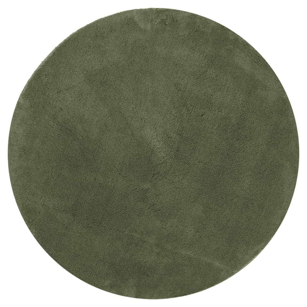 Tappeto Pelo Corto HUARTE Morbido Lavabile Verde Bosco Ã˜ 100 cm