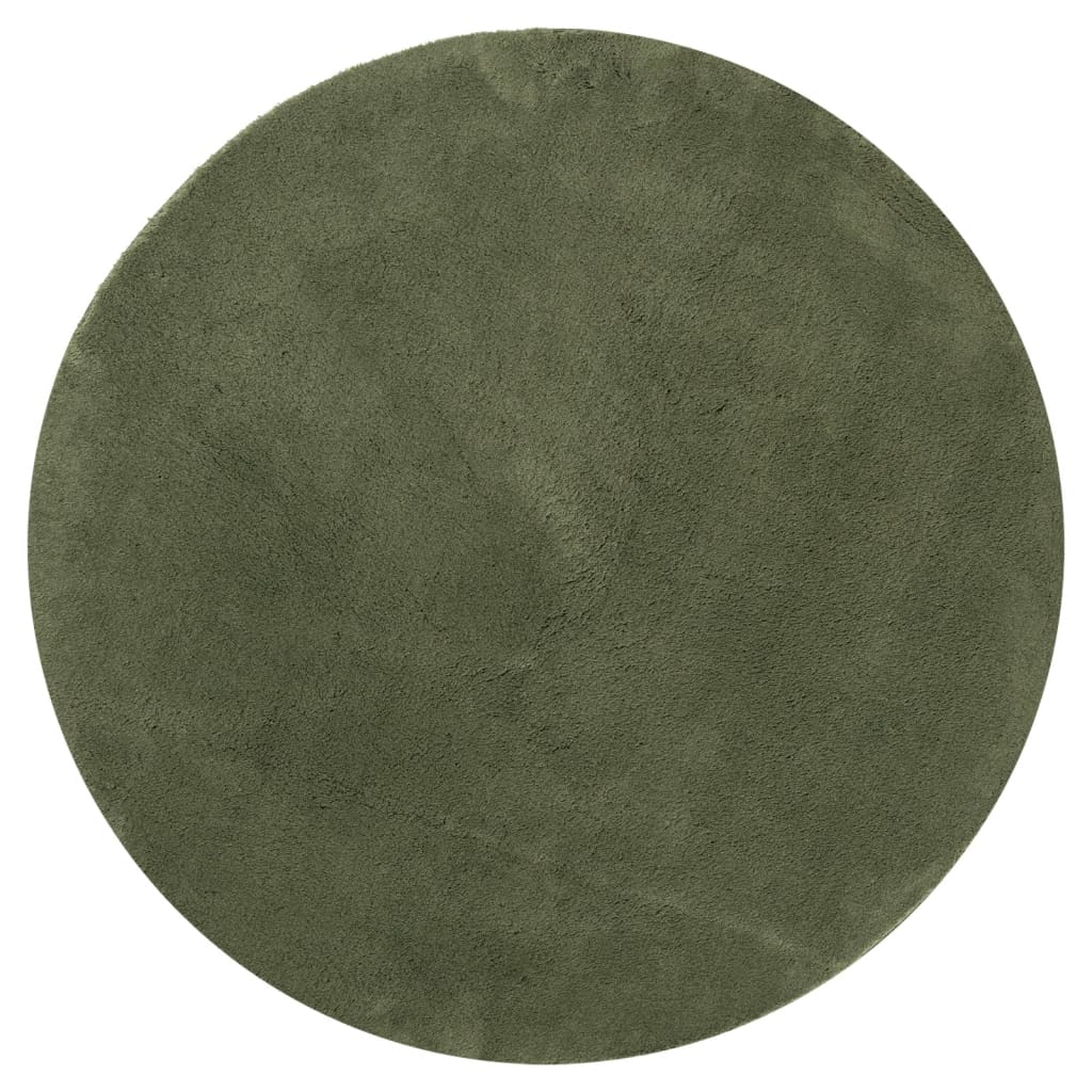 Tappeto Pelo Corto HUARTE Morbido Lavabile Verde Bosco Ã˜ 120 cm