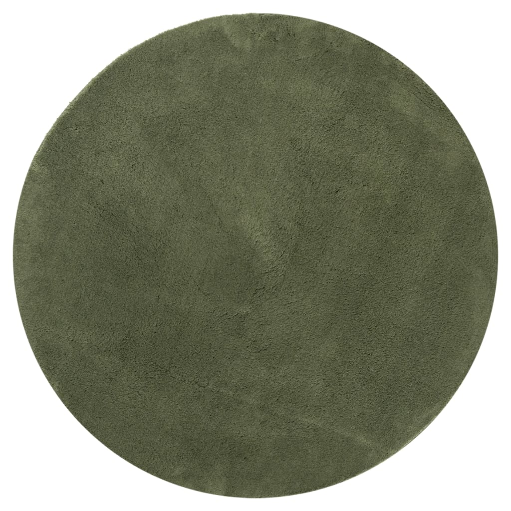 Tappeto Pelo Corto HUARTE Morbido Lavabile Verde Bosco Ã˜ 160 cm