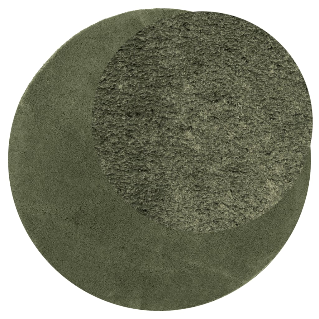 Tappeto Pelo Corto HUARTE Morbido Lavabile Verde Bosco Ã˜ 160 cm