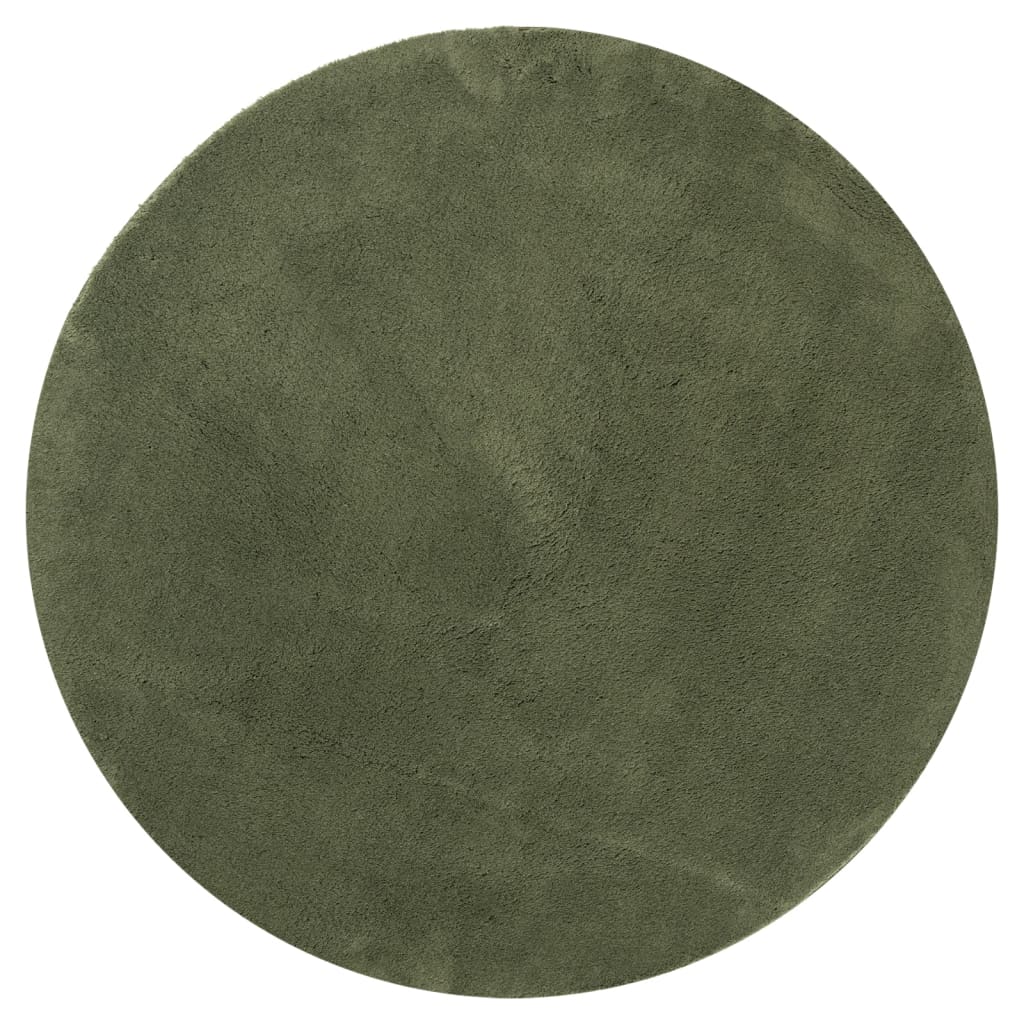 Tappeto Pelo Corto HUARTE Morbido Lavabile Verde Bosco Ã˜ 200 cm
