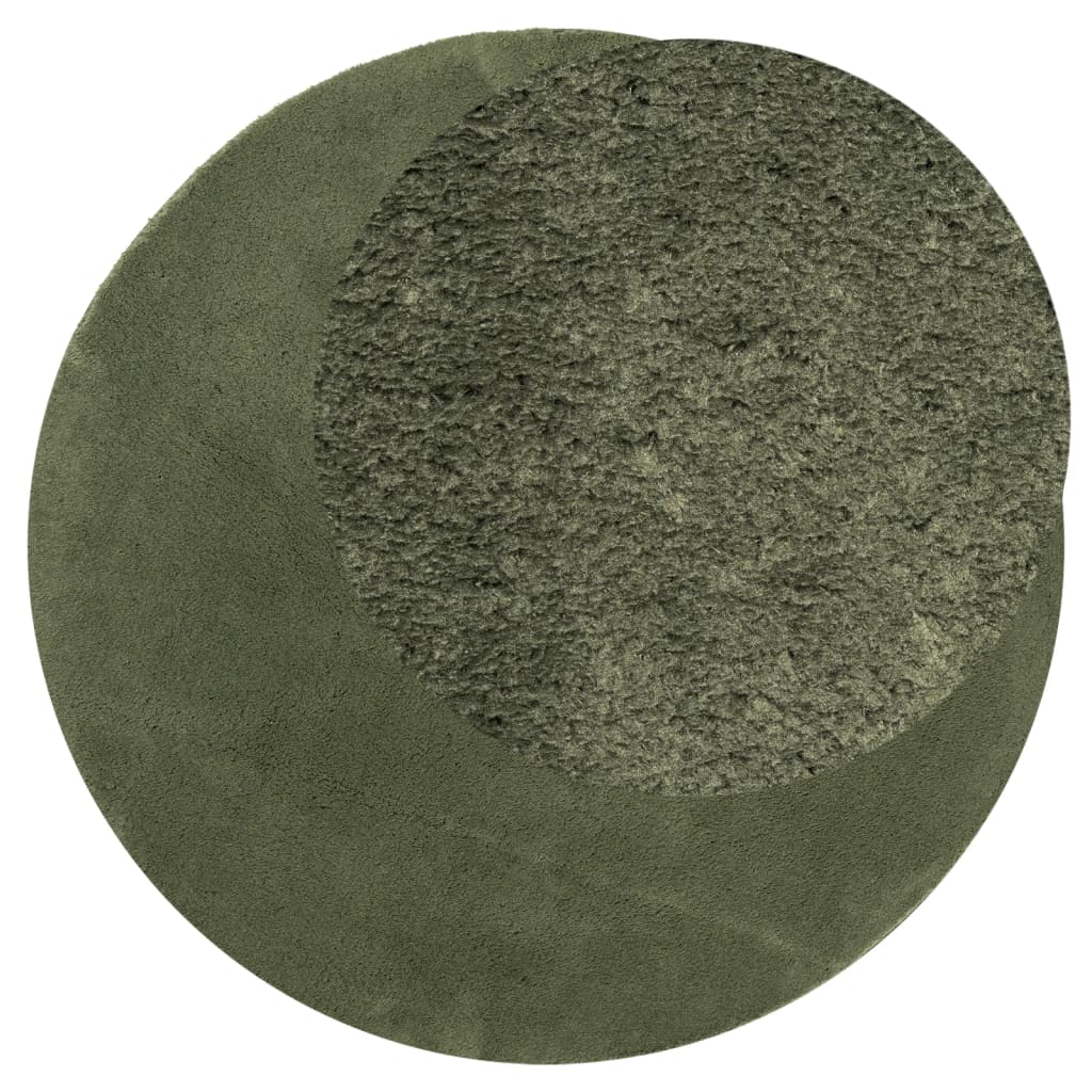 Tappeto Pelo Corto HUARTE Morbido Lavabile Verde Bosco Ã˜ 200 cm
