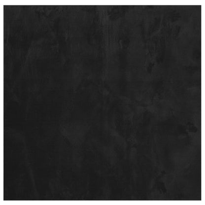 Tappeto a Pelo Corto HUARTE Morbido e Lavabile Nero 120x120cm