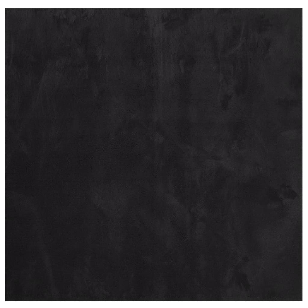 Tappeto a Pelo Corto HUARTE Morbido e Lavabile Nero 160x160cm