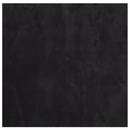 Tappeto a Pelo Corto HUARTE Morbido e Lavabile Nero 160x160cm