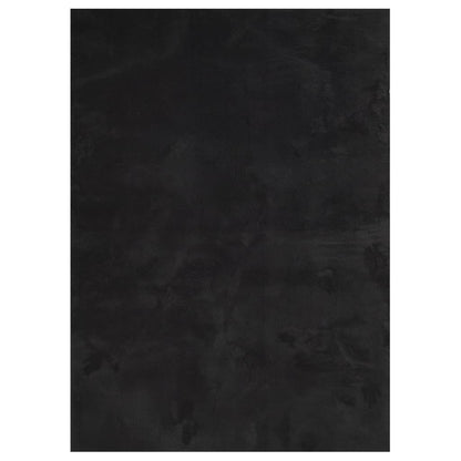 Tappeto a Pelo Corto HUARTE Morbido e Lavabile Nero 160x230cm
