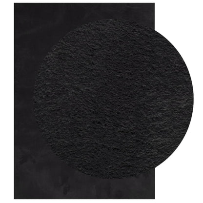 Tappeto a Pelo Corto HUARTE Morbido e Lavabile Nero 240x340cm