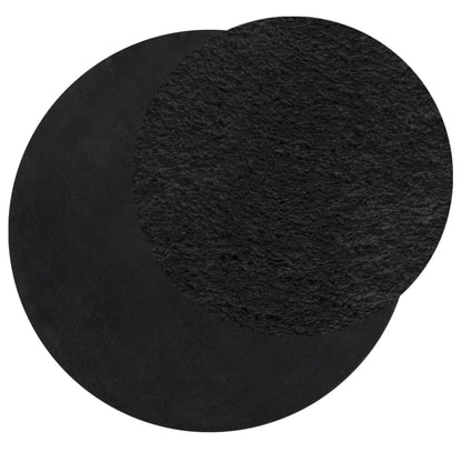 Tappeto a Pelo Corto HUARTE Morbido e Lavabile Nero Ã˜ 100 cm