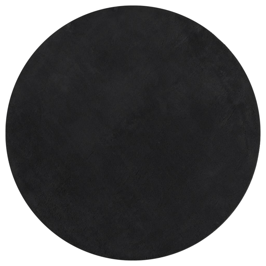 Tappeto a Pelo Corto HUARTE Morbido e Lavabile Nero Ã˜ 120 cm