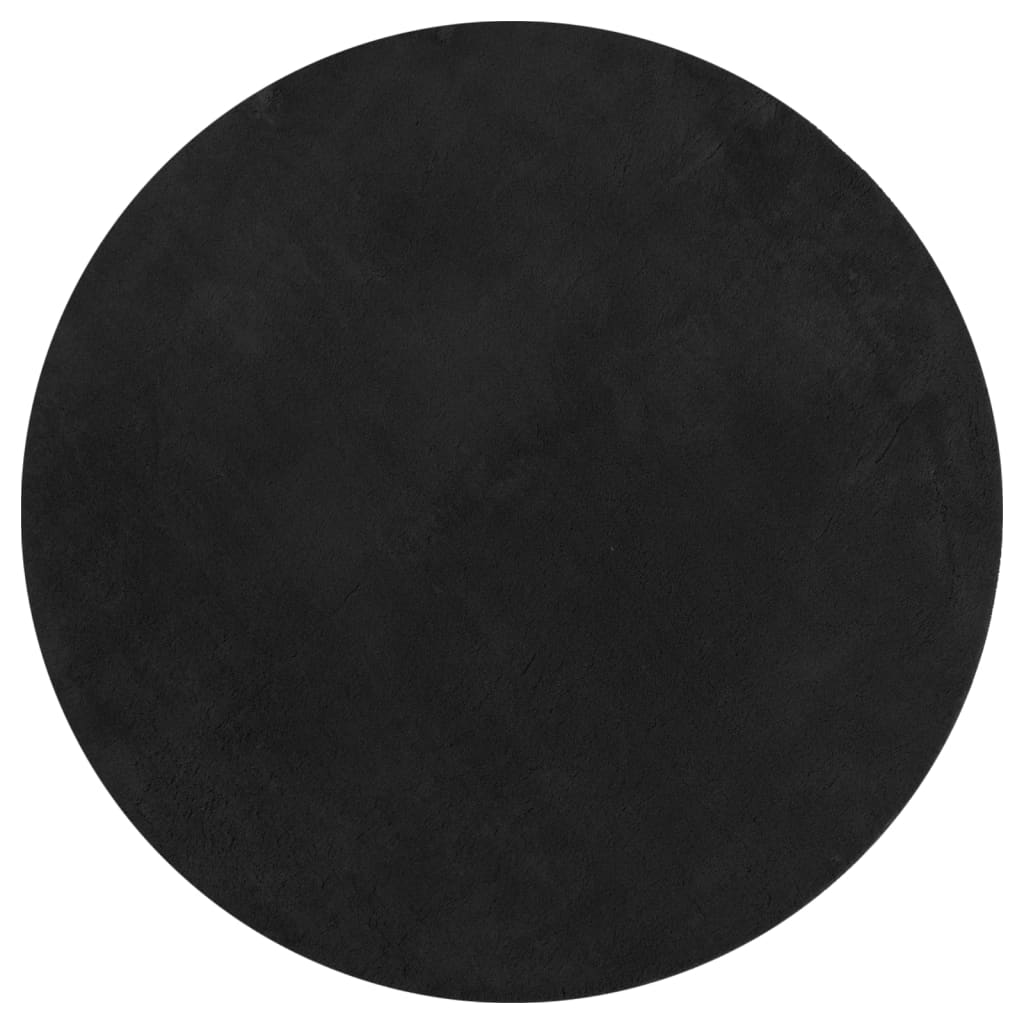 Tappeto a Pelo Corto HUARTE Morbido e Lavabile Nero Ã˜ 160 cm