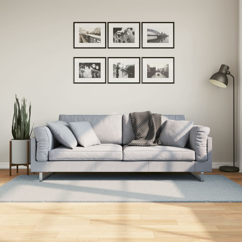 Tappeto a Pelo Corto HUARTE Morbido e Lavabile Blu 100x200 cm