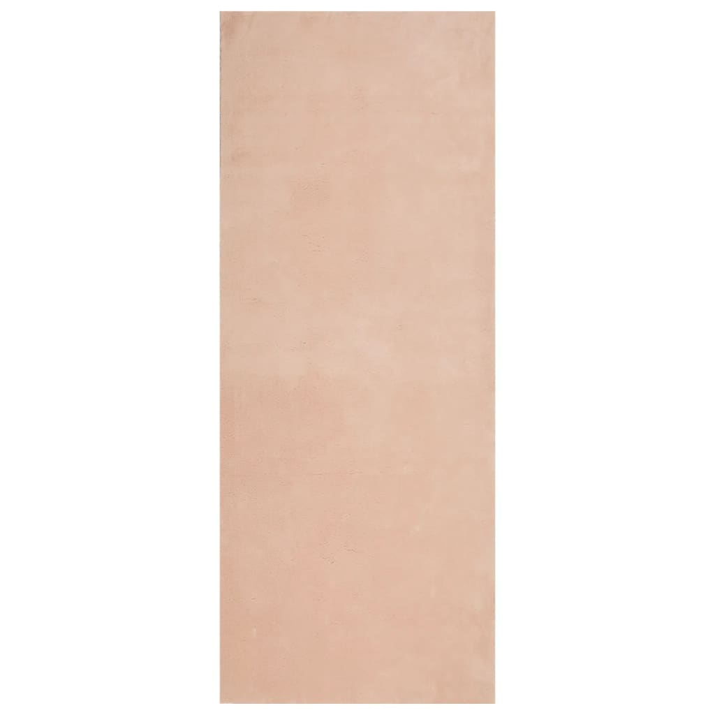 Tappeto a Pelo Corto HUARTE Morbido e Lavabile Rosato 80x200 cm