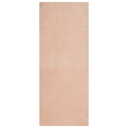 Tappeto a Pelo Corto HUARTE Morbido e Lavabile Rosato 80x200 cm
